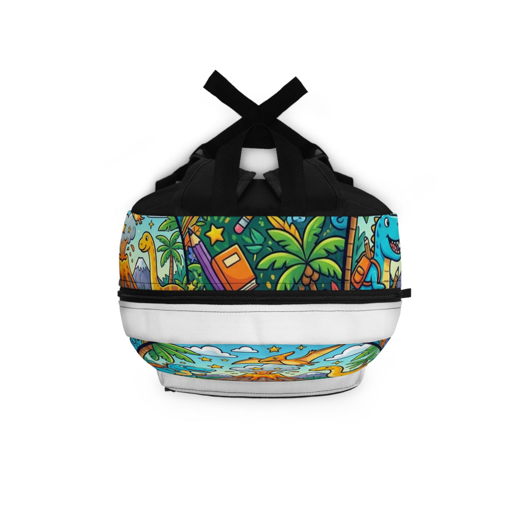 Kids' Dino Scene Backpack – Colorful Volcano & Dinosaur School Bag