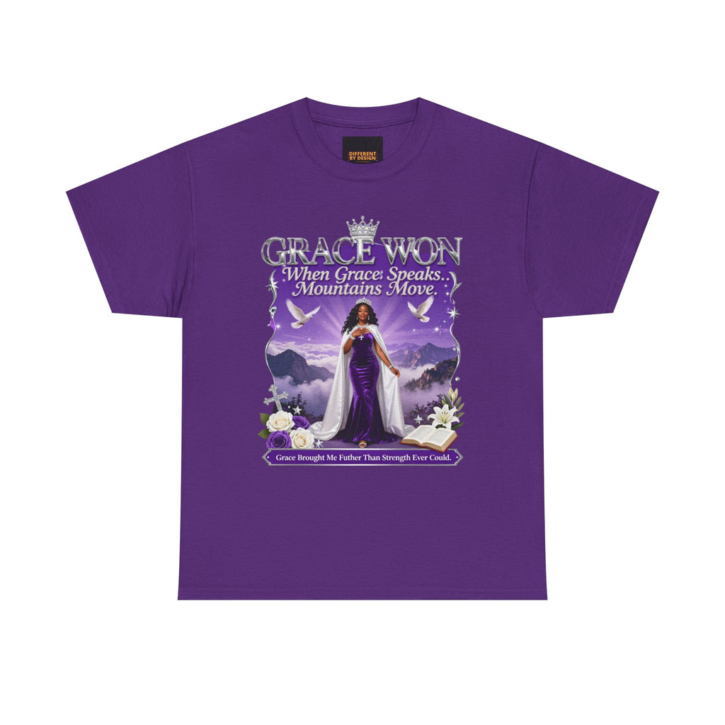 Grace Won 'When Grace Speaks, Mountains Move' Christian T-Shirt — Inspirational Faith Graphic Tee