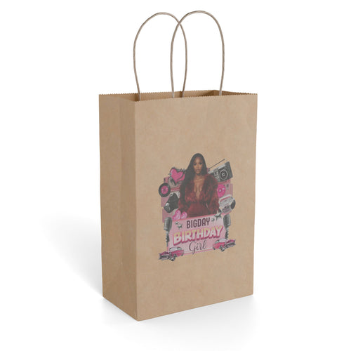 Birthday Girl Paper Gift Bag - Pink Glam Party Favor Bag