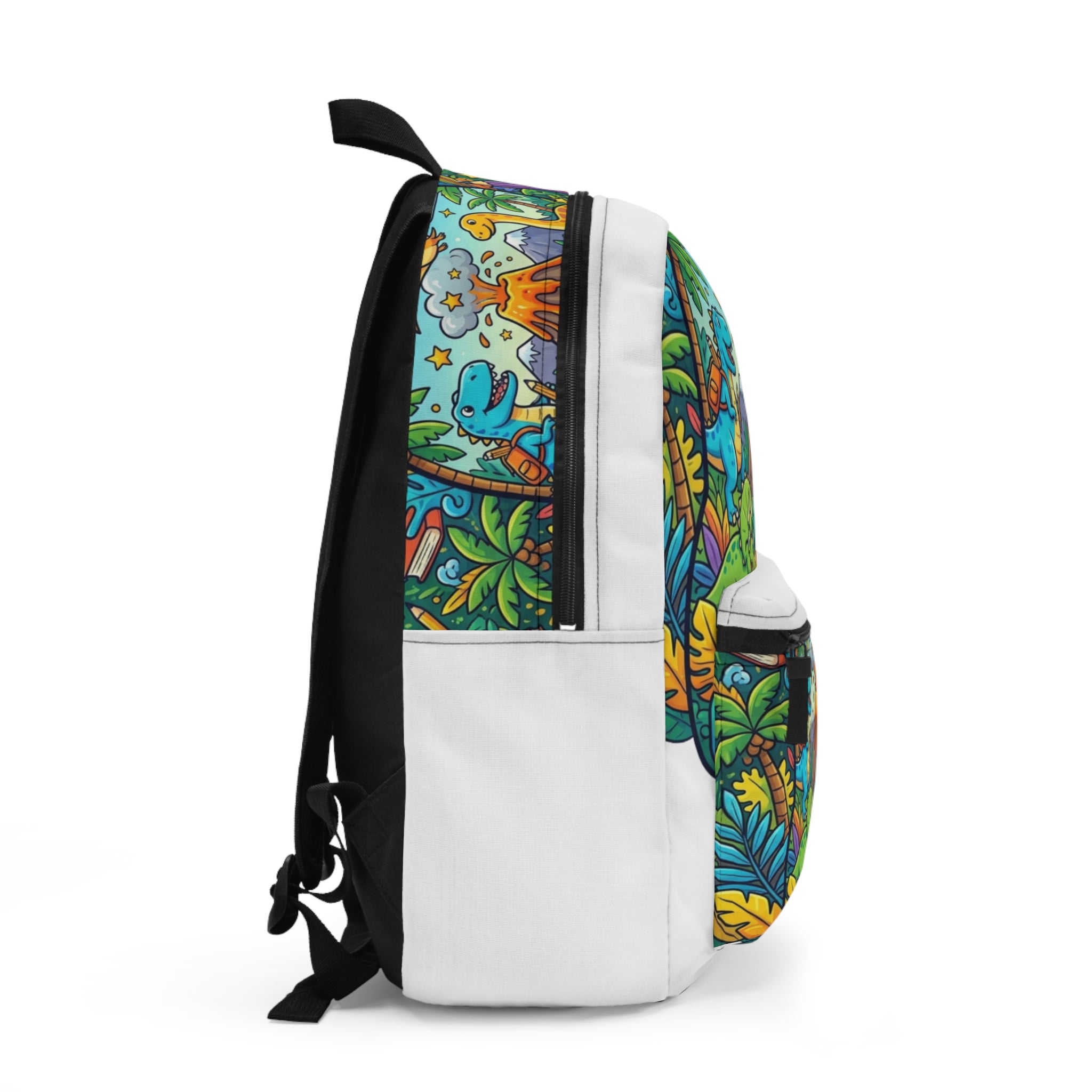 Kids' Dino Scene Backpack – Colorful Volcano & Dinosaur School Bag