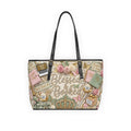 Blessed & Booked PU Leather Shoulder Bag — Floral Booklover Tote