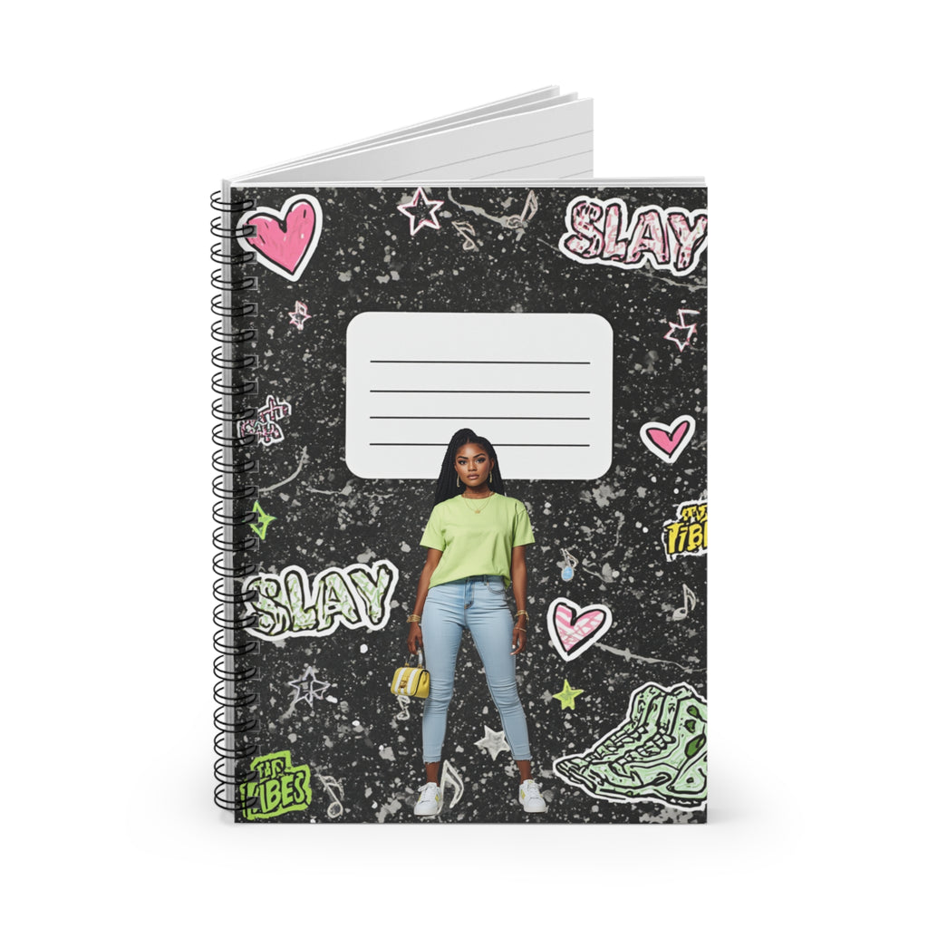 Slay Girl Doodle Spiral Notebook — Ruled Journal for Teens, Back-to-School Notes