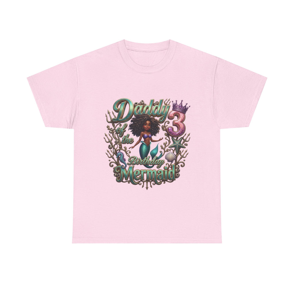 Daddy's 3 Mermaid T-Shirt - Cute Birthday Tee for 3-Year-Old Girls