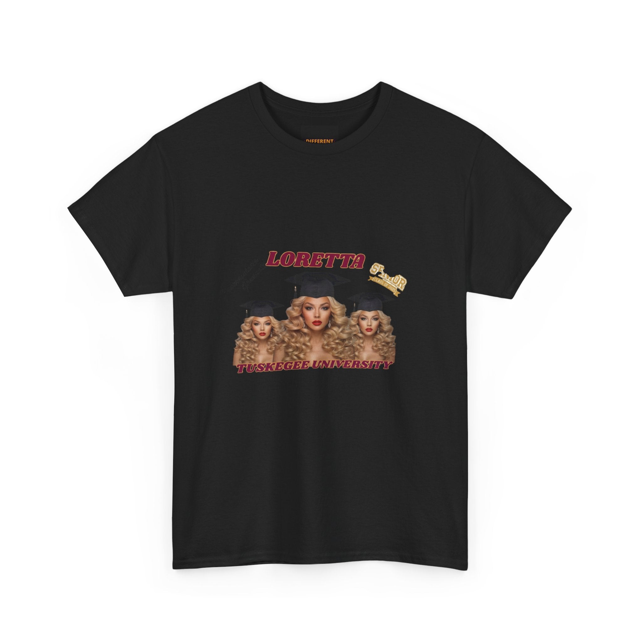 Graduation Portrait Tee — 'Loretta' Trio Graduation Caps Graphic T-Shirt
