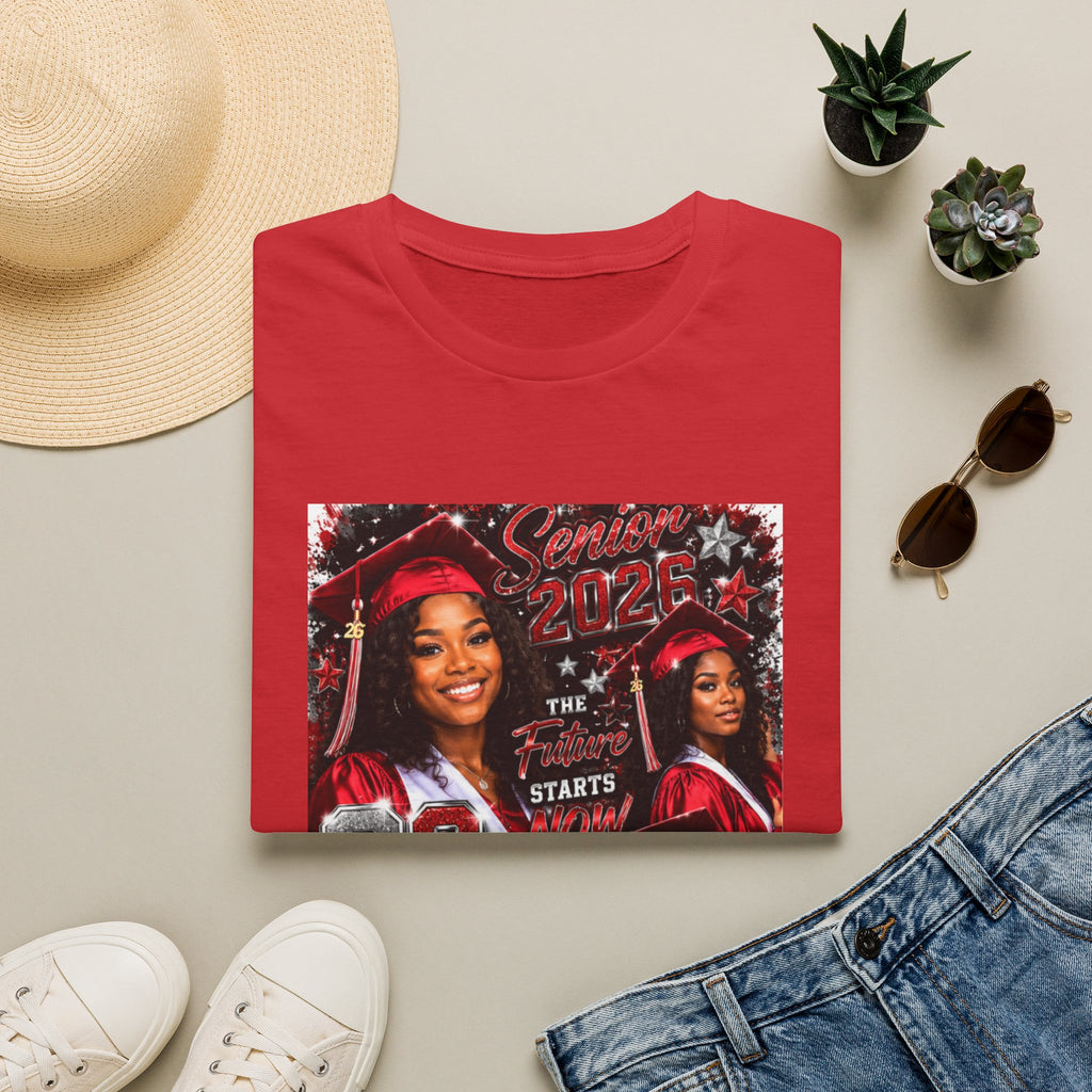Senior 2026 Graduation T-Shirt — "The Future Starts Now" Cap & Gown Design