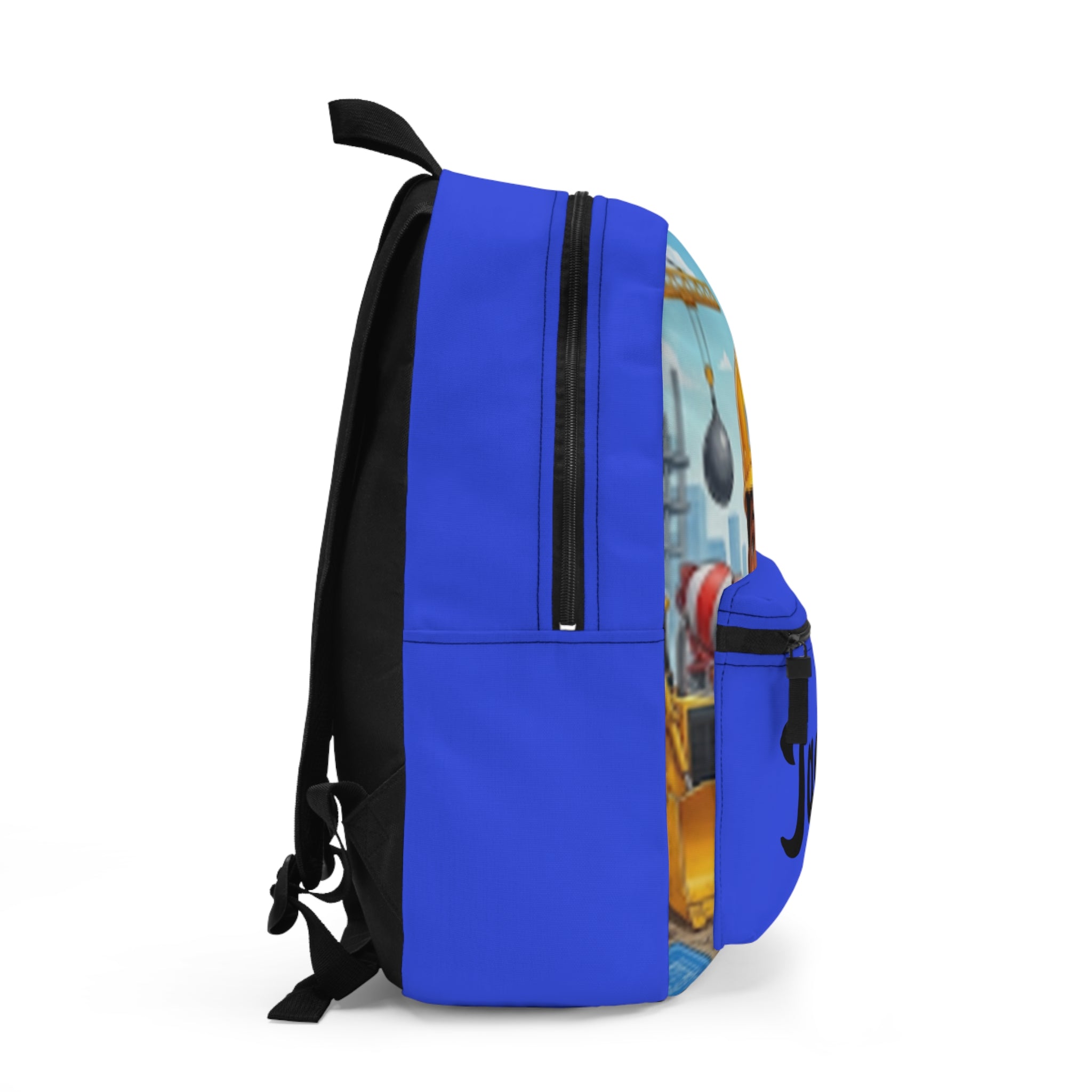 Personalized Kids Construction Backpack – "Jacob" Name School Bag with Excavator Design