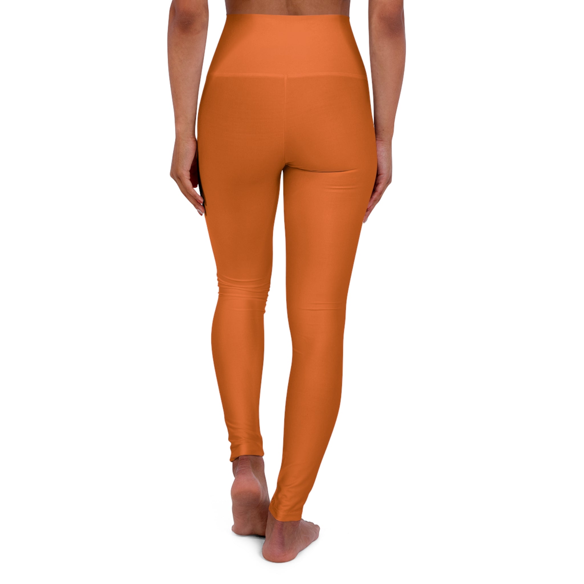 High-Waist Yoga Leggings — Burnt Orange Graphic Fit