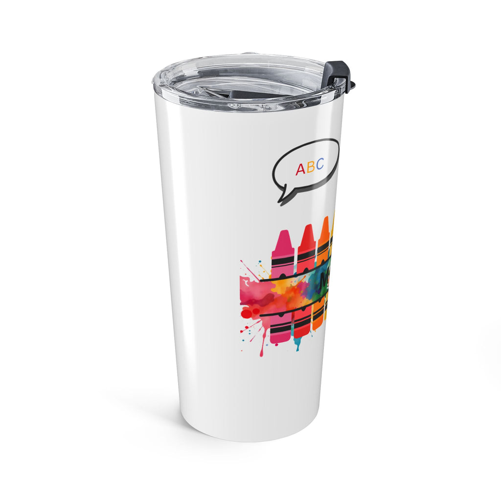 Personalized Crayon Rainbow 20oz Tumbler — Custom Name Teacher Gift