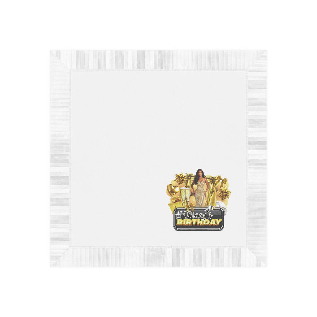 Gold Glam Birthday Napkins – "Happy Birthday" Party Cocktail Napkins