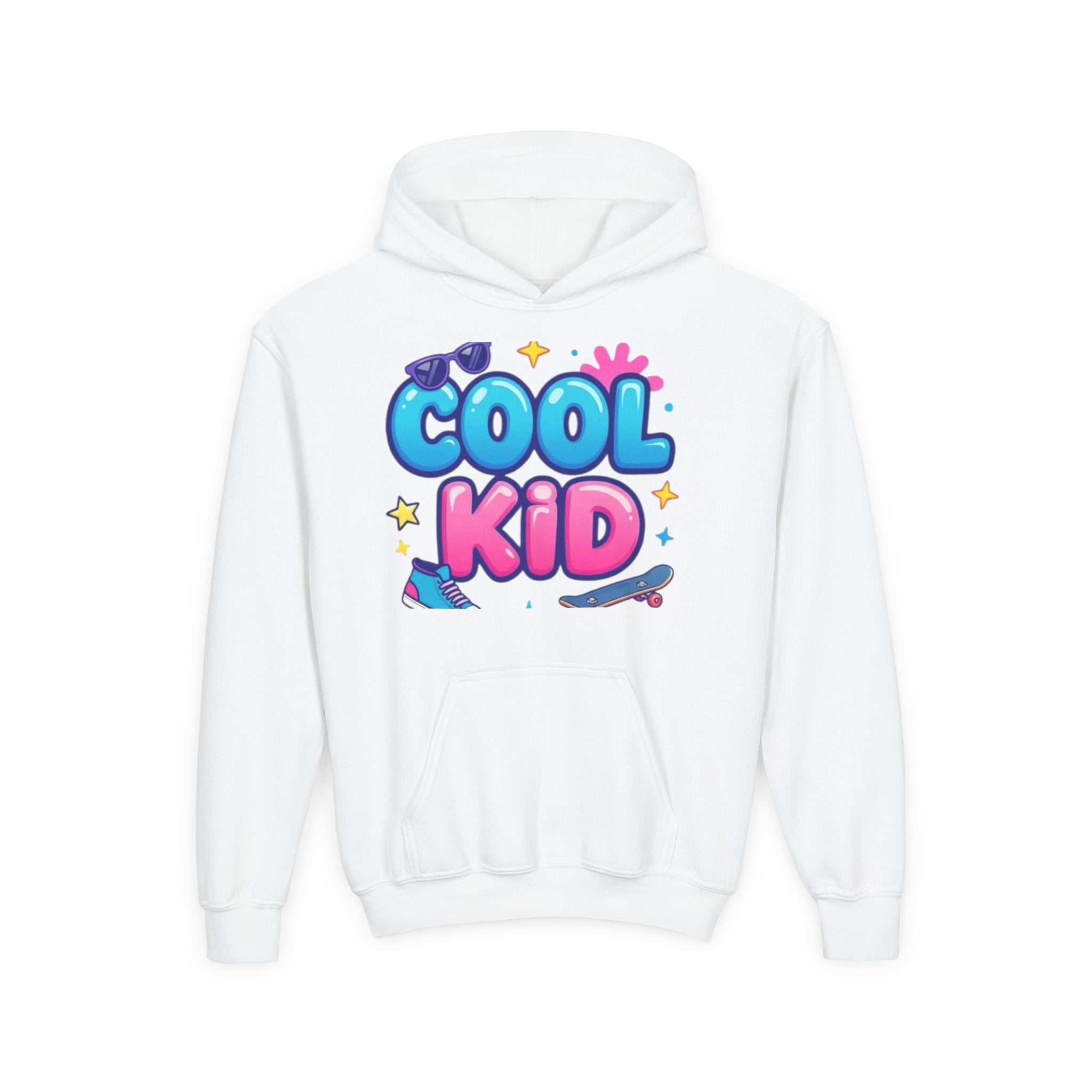 Cool Kid Youth Hoodie — Fun Colorful Skate & Sunglasses Graphic Sweatshirt