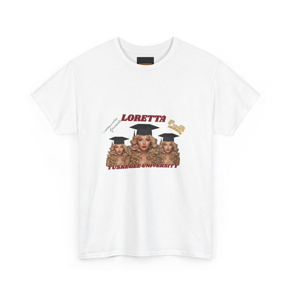 Graduation Portrait Tee — 'Loretta' Trio Graduation Caps Graphic T-Shirt