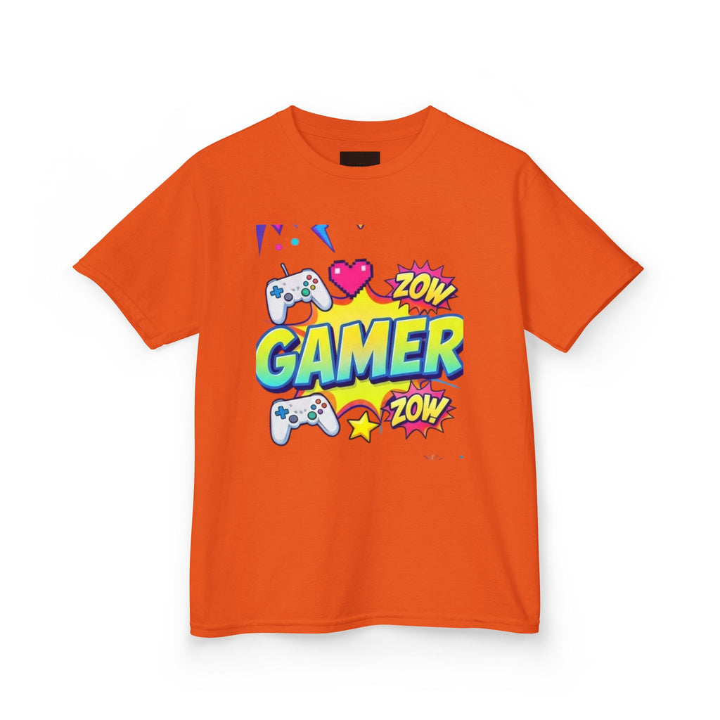 Kids Gamer T‑Shirt — Colorful 'Gamer' Graphic Tee with Controllers