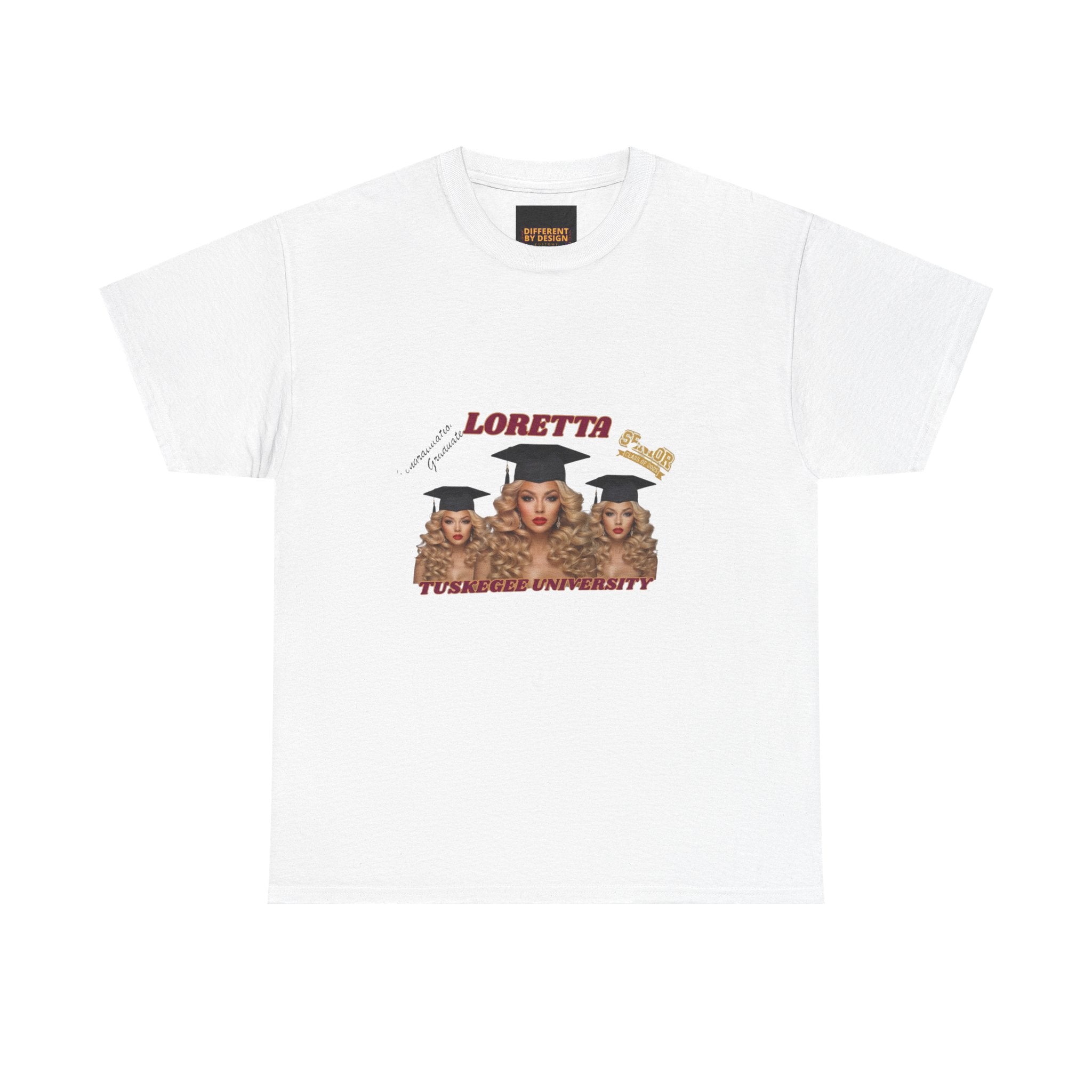 Graduation Portrait Tee — 'Loretta' Trio Graduation Caps Graphic T-Shirt