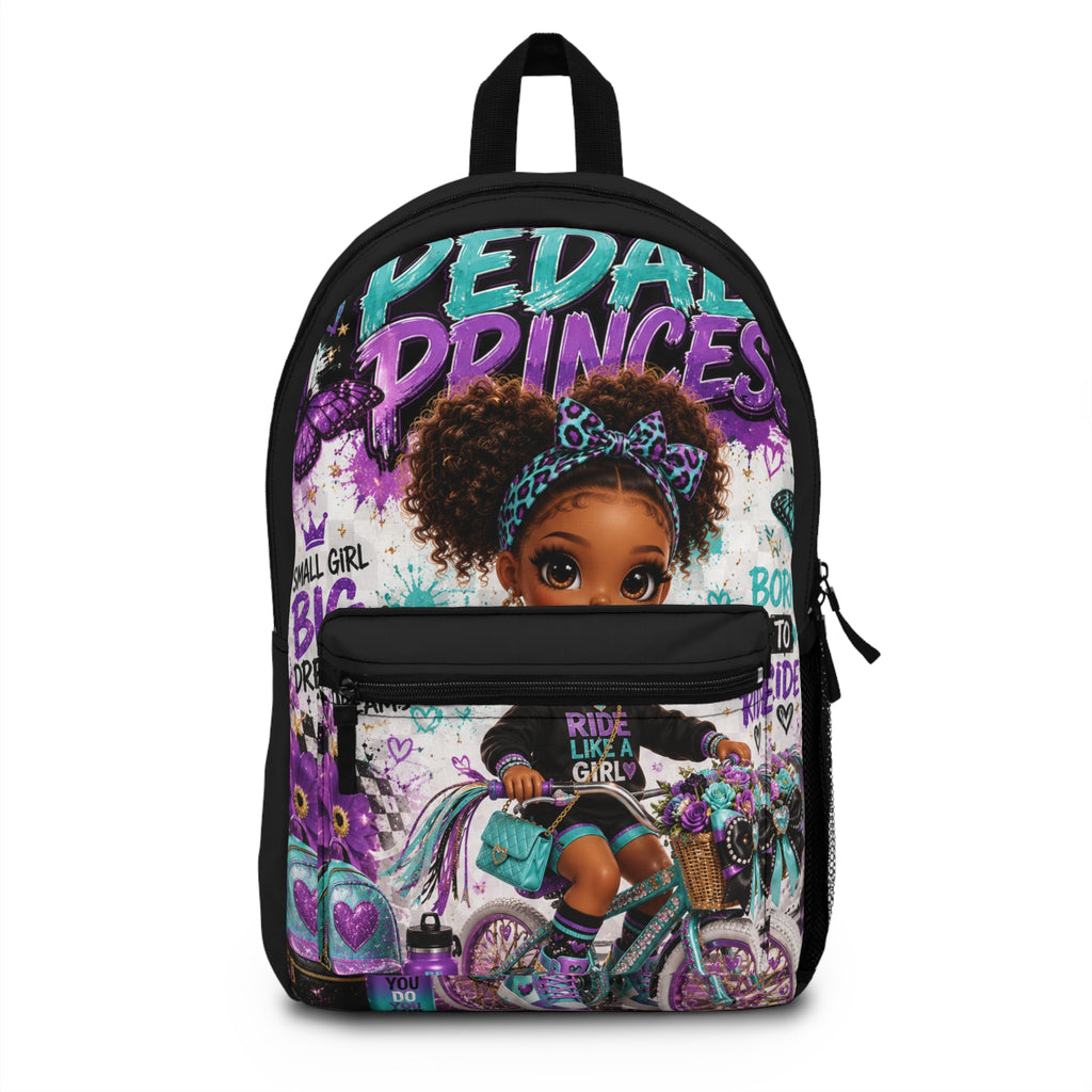 Backpack — 'Pedal Princess' Cute Afro Girl Bike Backpack for Kids
