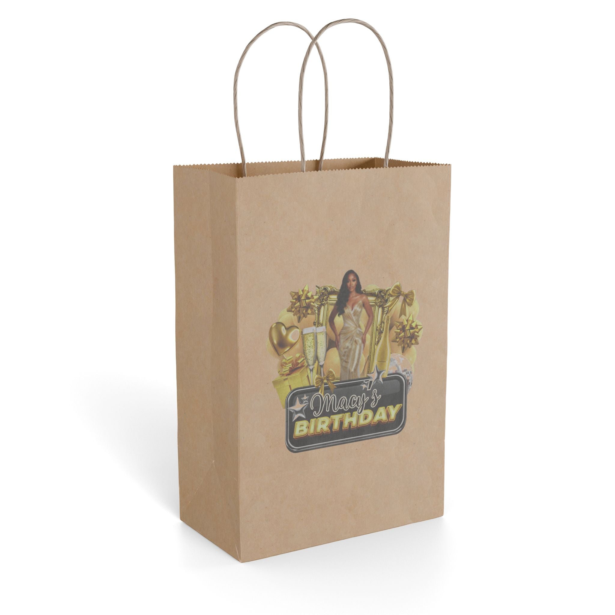 Birthday Gift Bag - Glam Gold Celebration Paper Tote