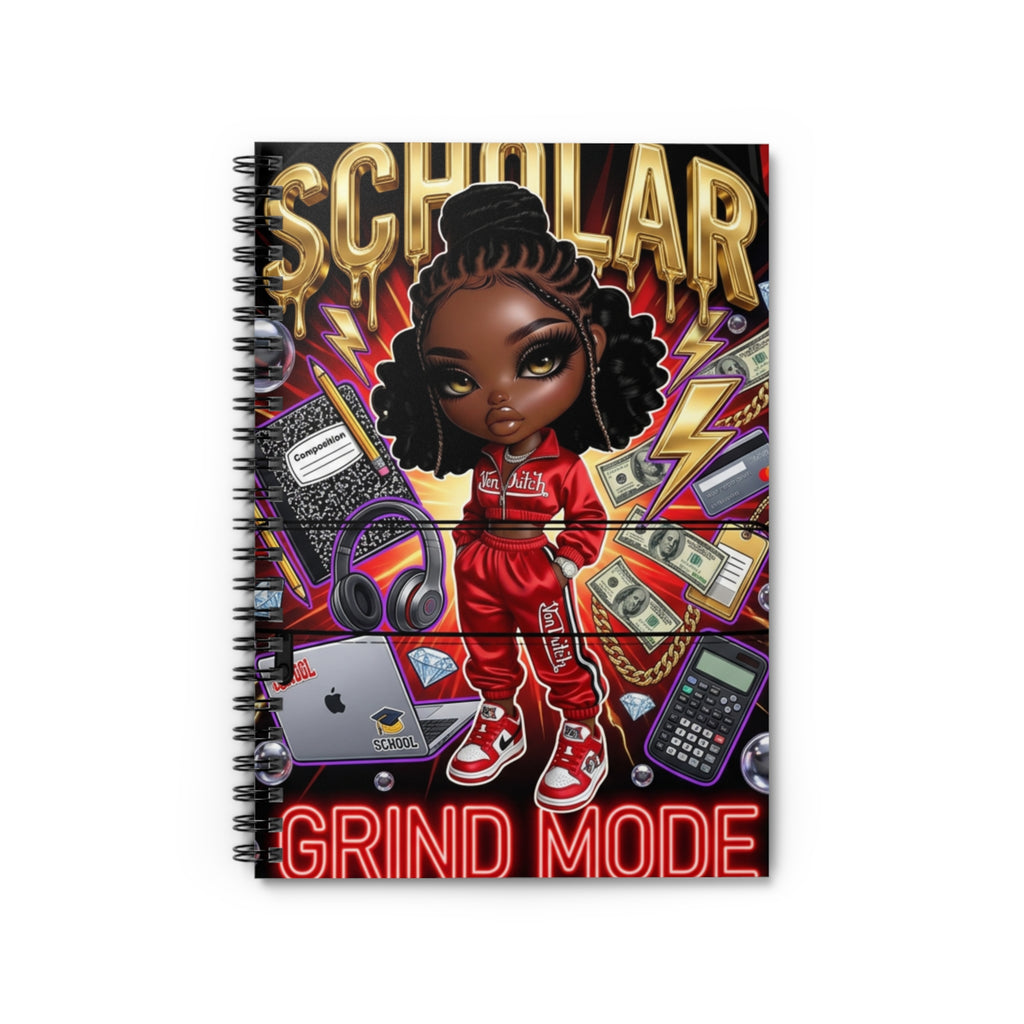 Notebook — Scholar 'Grind Mode' Motivational Spiral Notebook