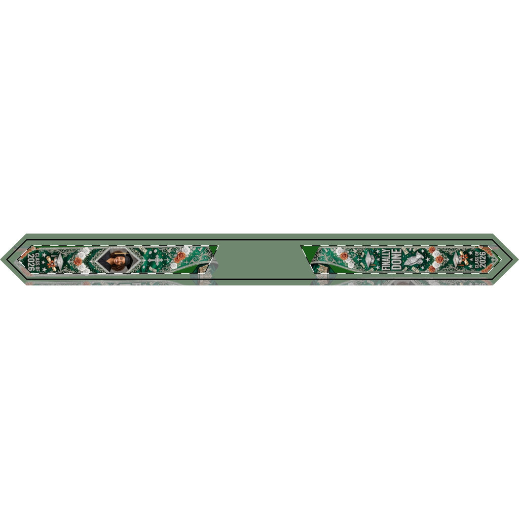 Graduation Stole — Custom Satin-Poly Green Commencement Stole
