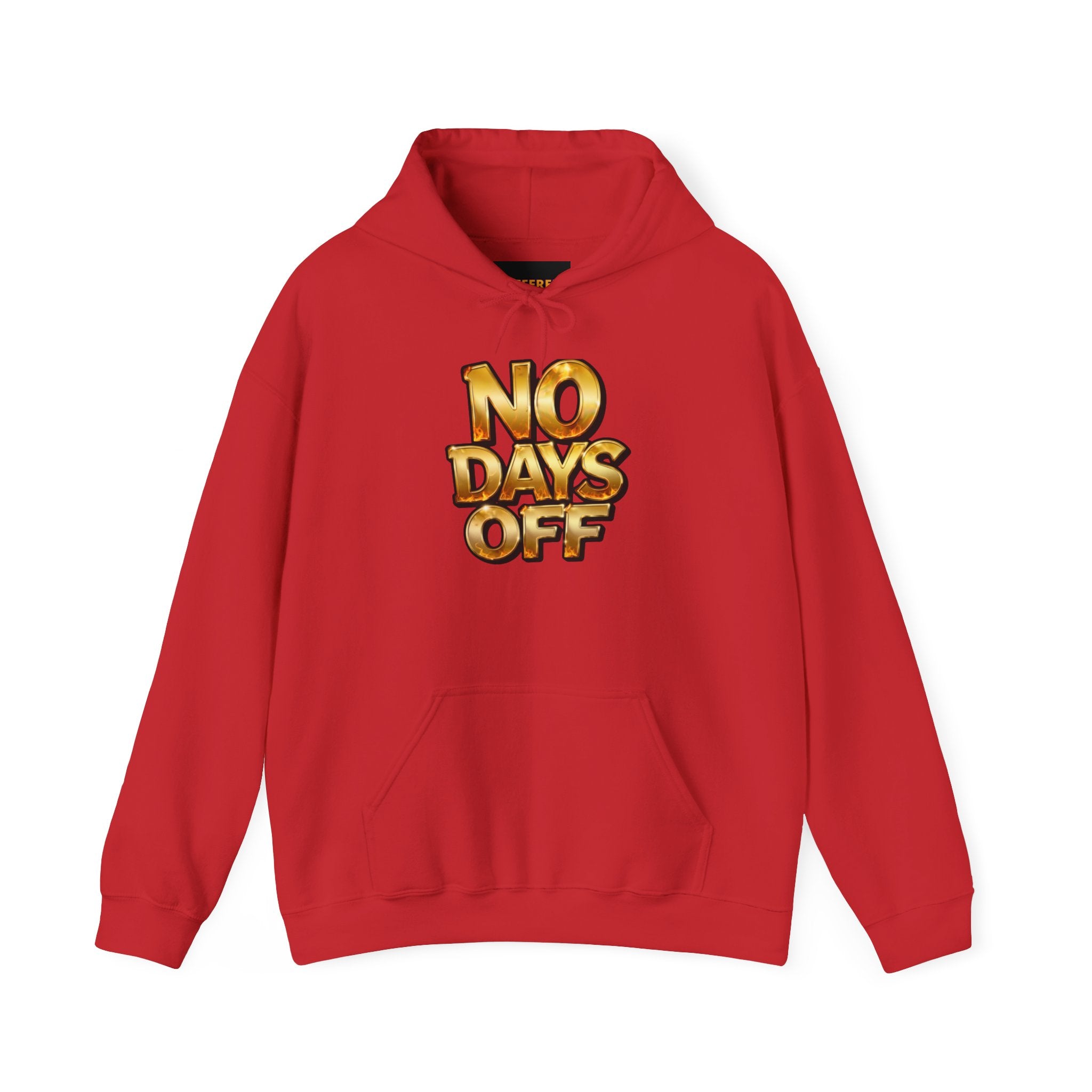 Hoodie — 'NO DAYS OFF' Gold Motivational Pullover