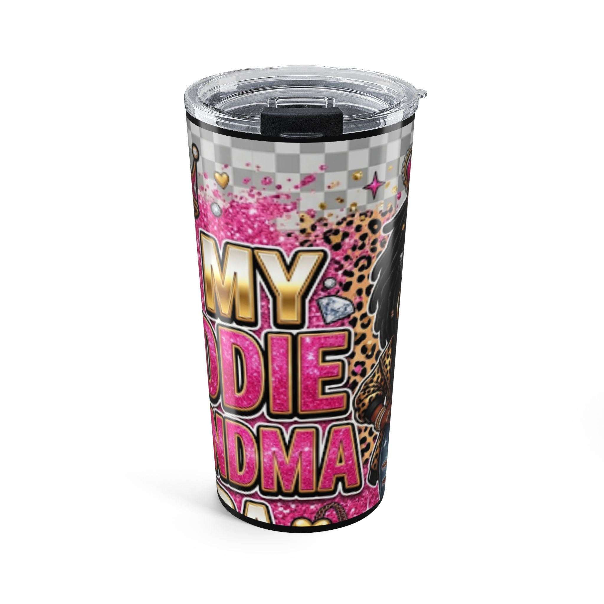 20oz Tumbler — "My Baddie Grandma" Leopard Pink Travel Cup