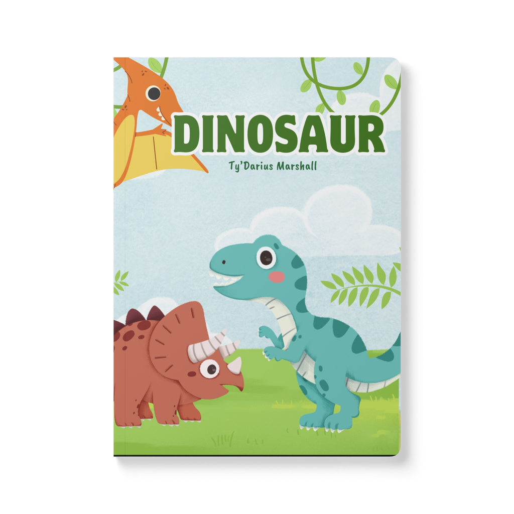 Dinosaur Softcover Journal — Cute Kids Dino Notebook with Inside Prints