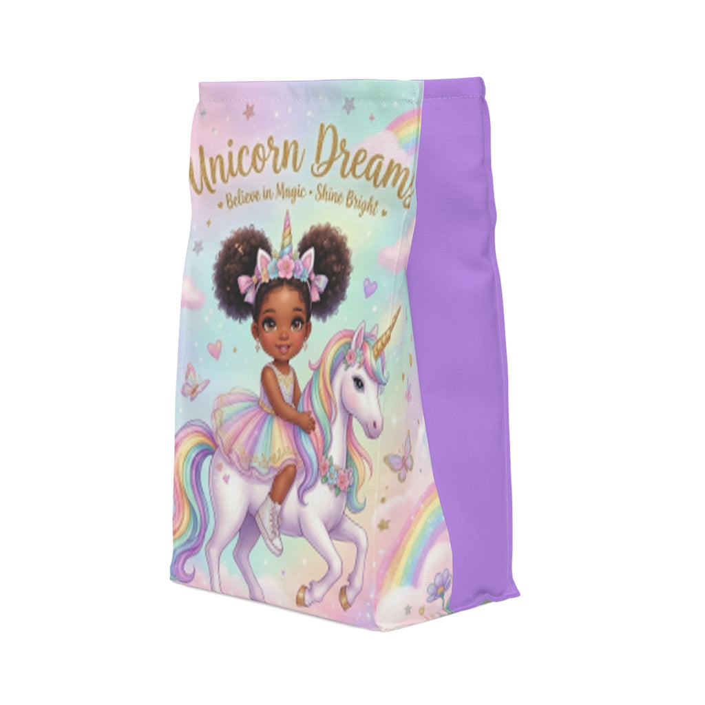 Unicorn Dreams Kids Lunch Bag — "Believe in Magic" Polyester Insulated Bag