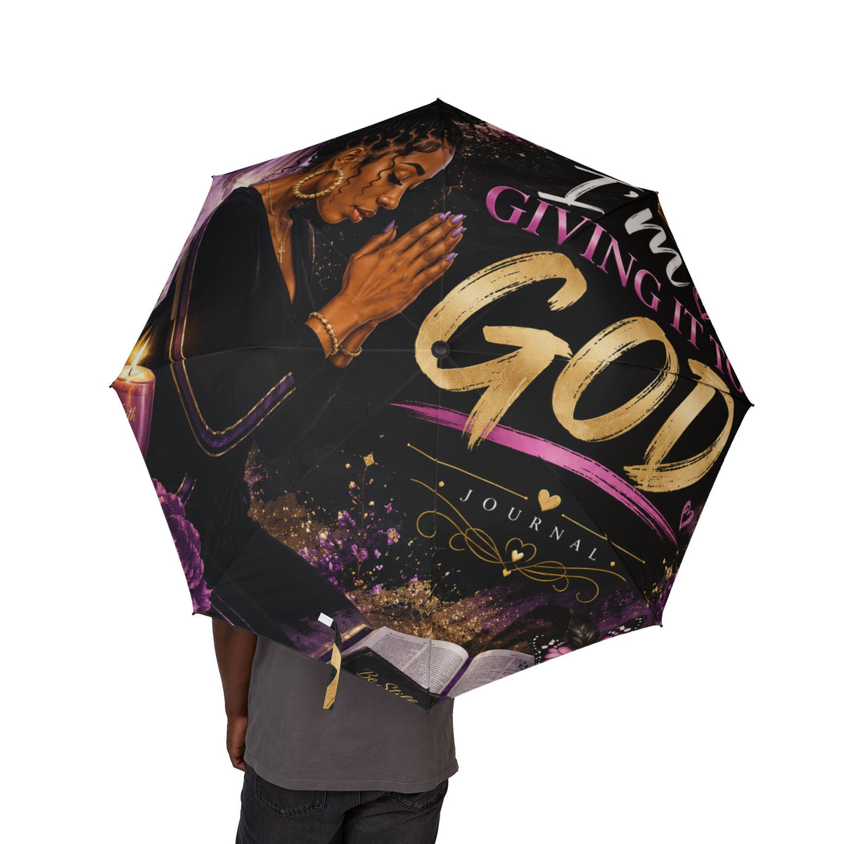 Foldable Umbrella — "I'm Giving It to God" Inspirational Rain Umbrella