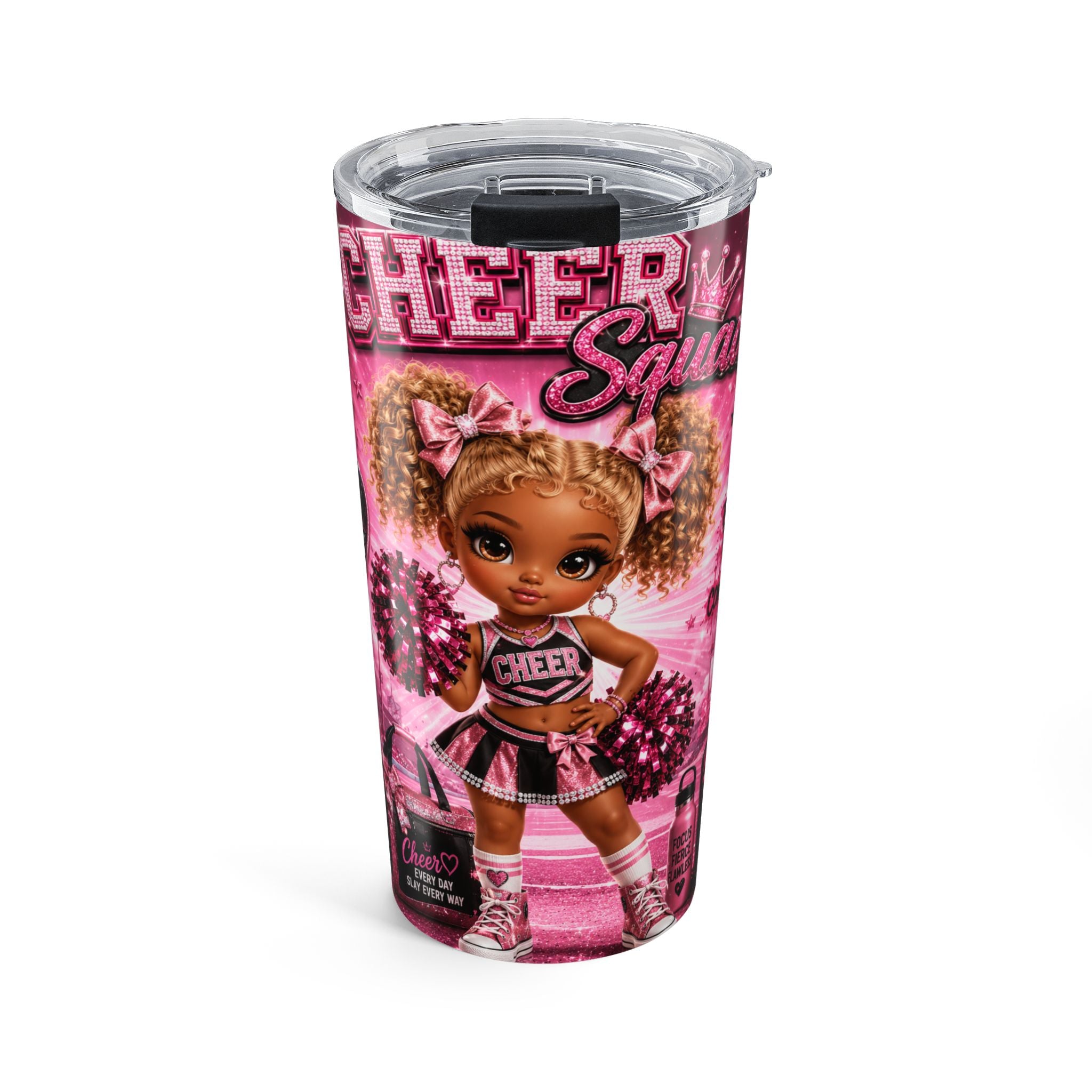 Cheer Squad 20oz Tumbler — Pink Cheerleader Drinkware