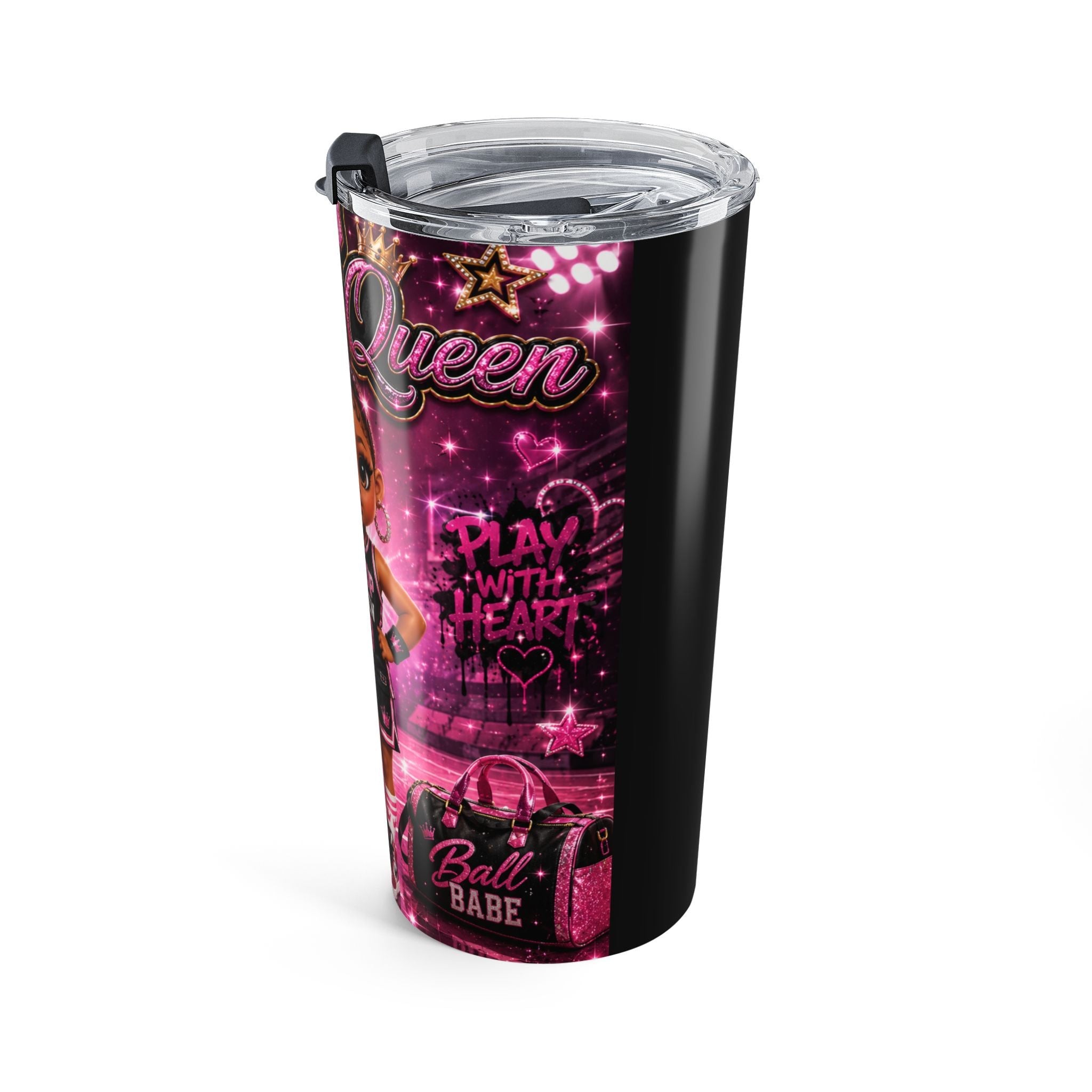 Hoop Queen 20oz Tumbler – Pink Basketball Girl Travel Cup