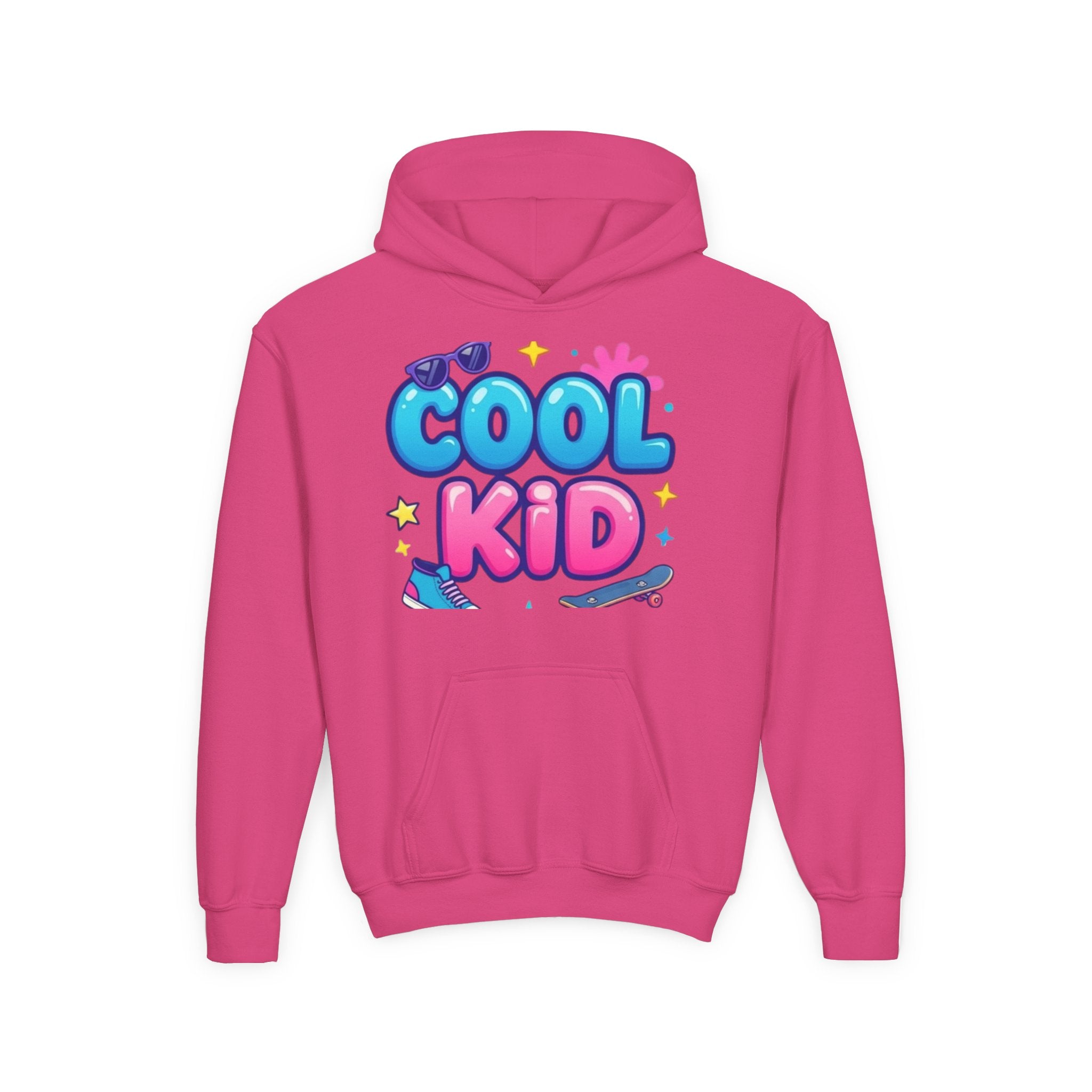 Cool Kid Youth Hoodie — Fun Colorful Skate & Sunglasses Graphic Sweatshirt