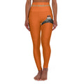 High-Waist Yoga Leggings — Burnt Orange Graphic Fit
