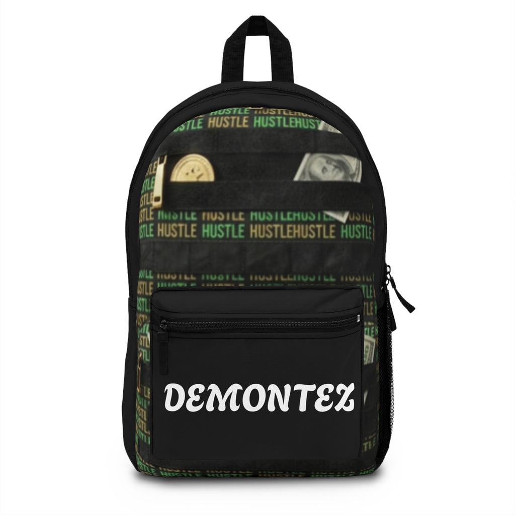 Hustle Money Personalized Backpack – 'DEMONTEZ' Printed Casual Daypack