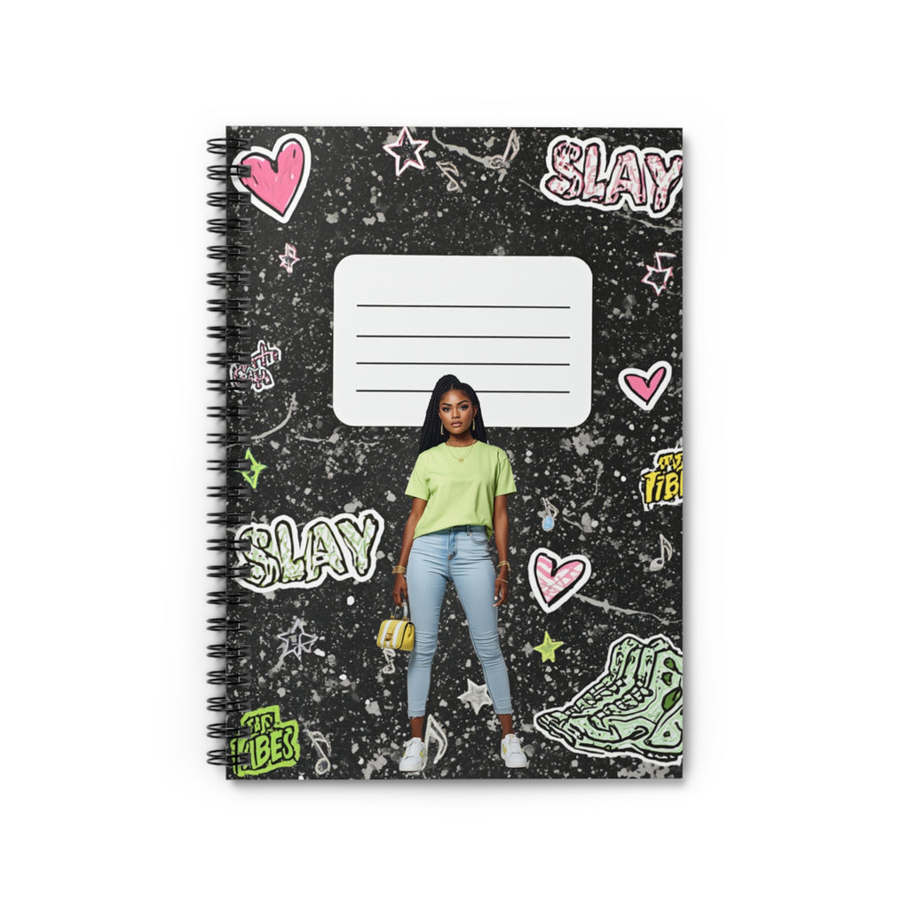 Slay Girl Doodle Spiral Notebook — Ruled Journal for Teens, Back-to-School Notes