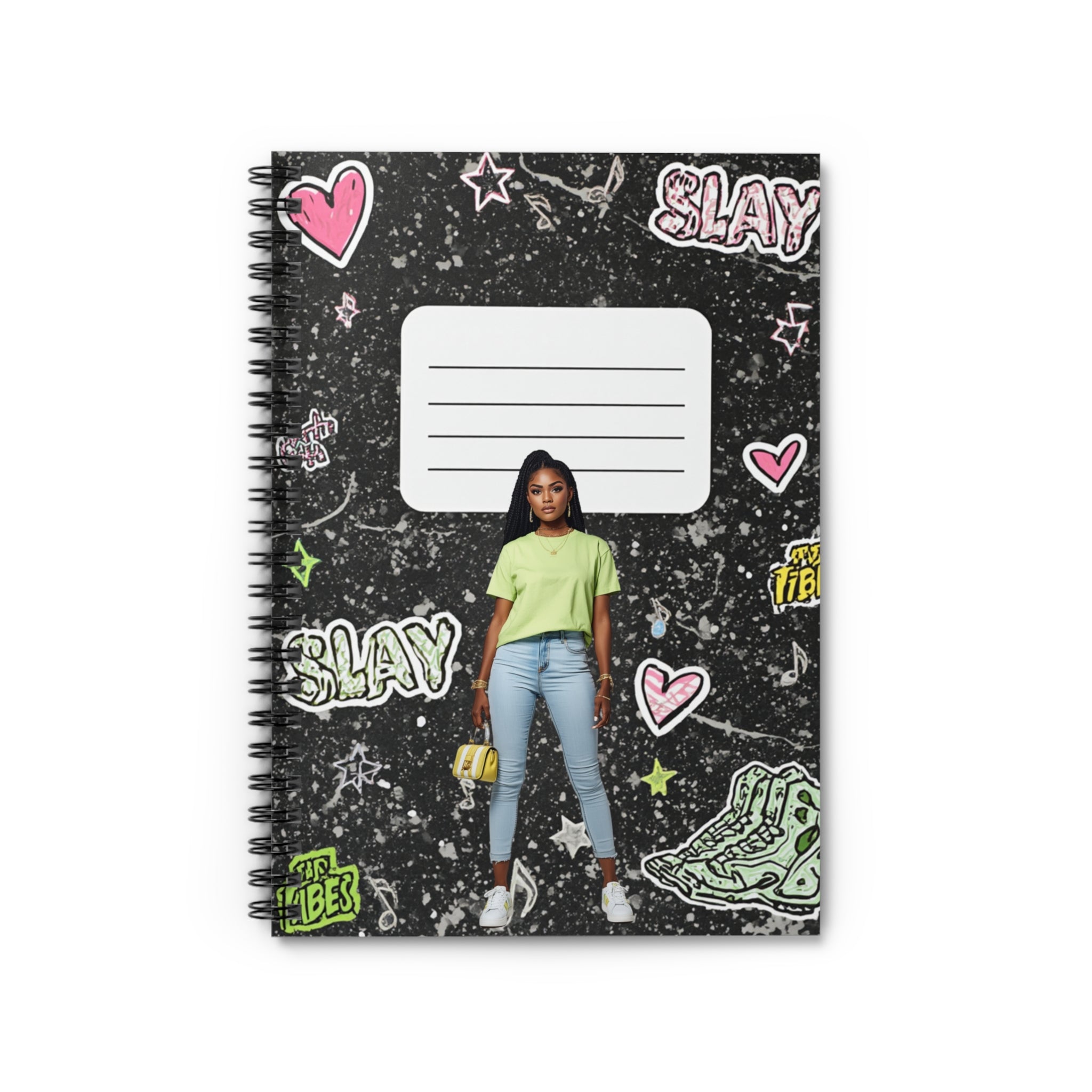 Slay Girl Doodle Spiral Notebook — Ruled Journal for Teens, Back-to-School Notes
