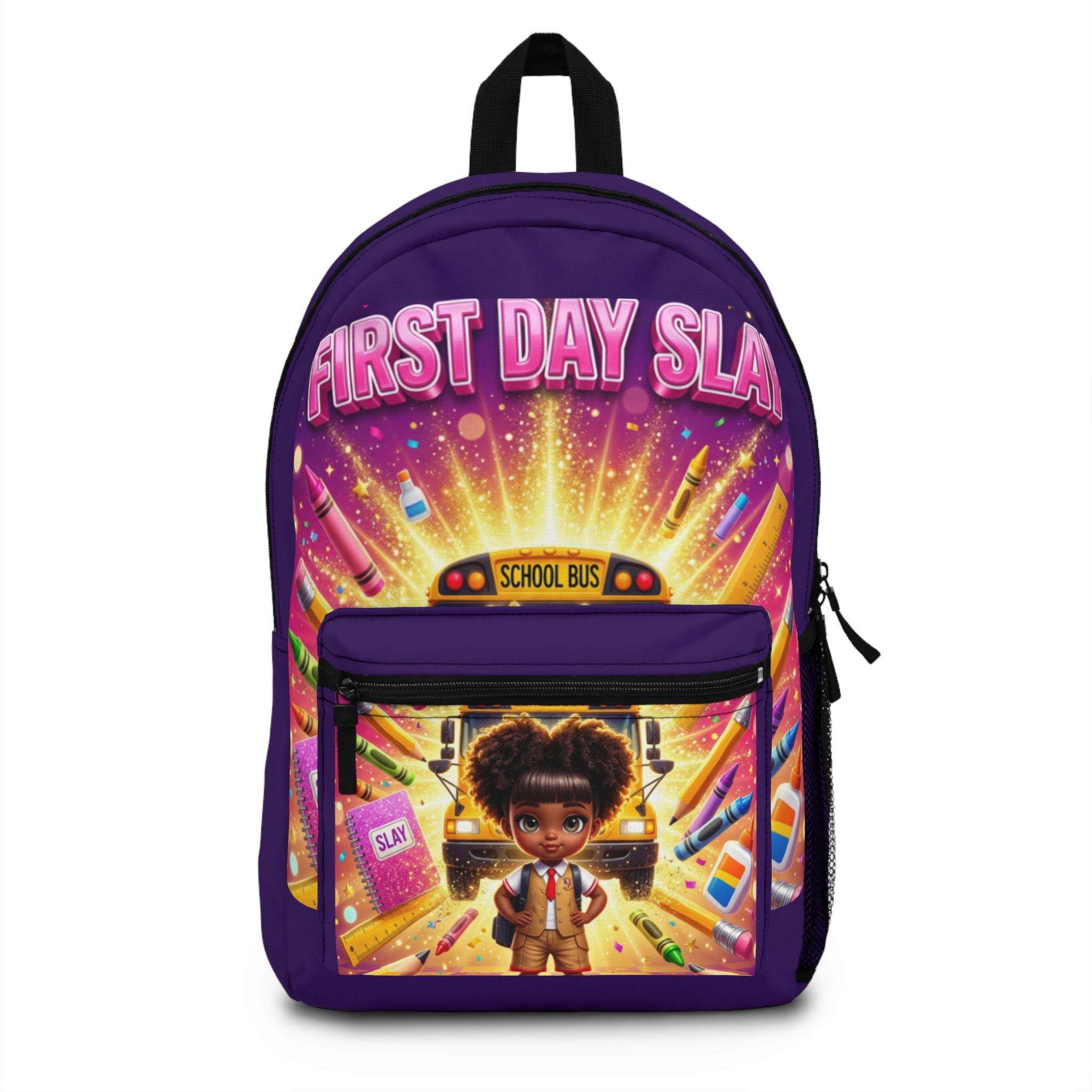 First Day Sla Backpack — Kids' Colorful Back-to-School School Bus Design