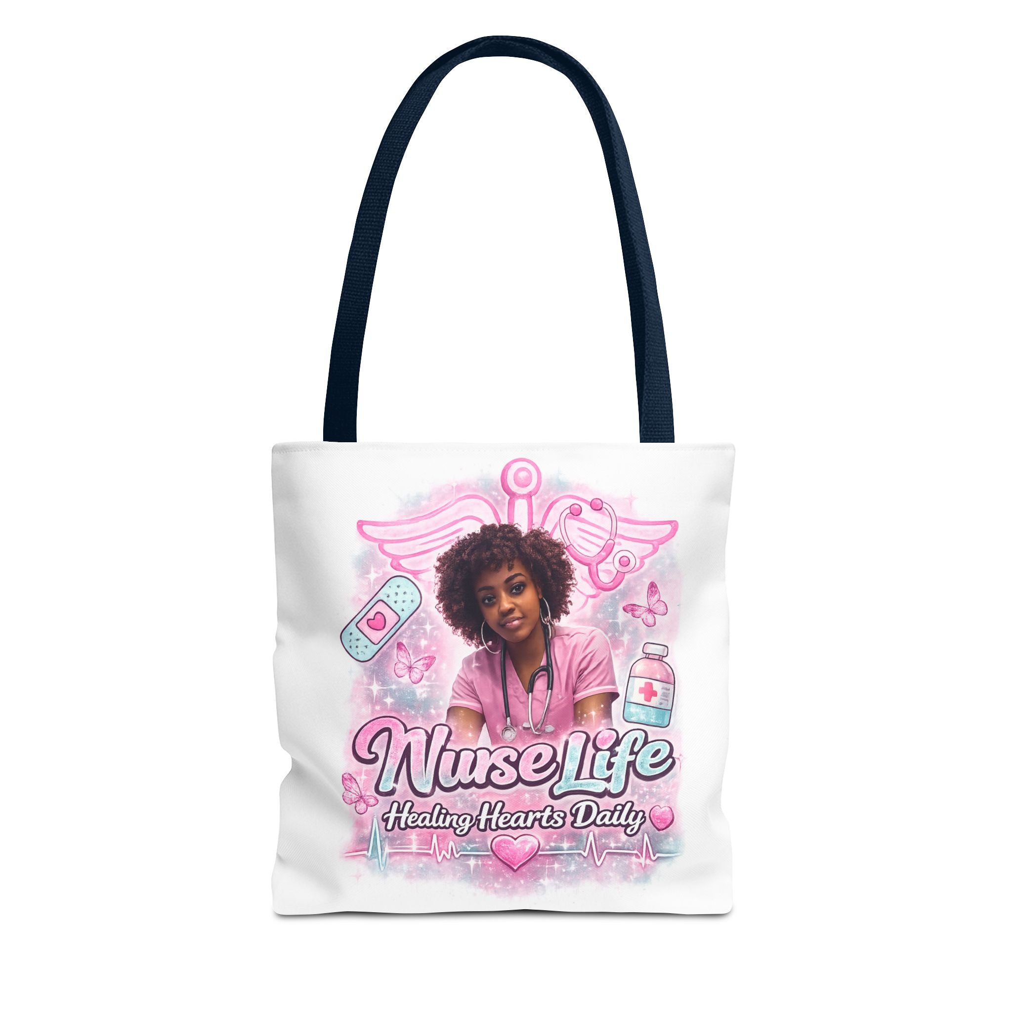 Nurse Life Tote Bag — 'Nurse Life: Healing Hearts Daily' Pink Medical AOP Tote
