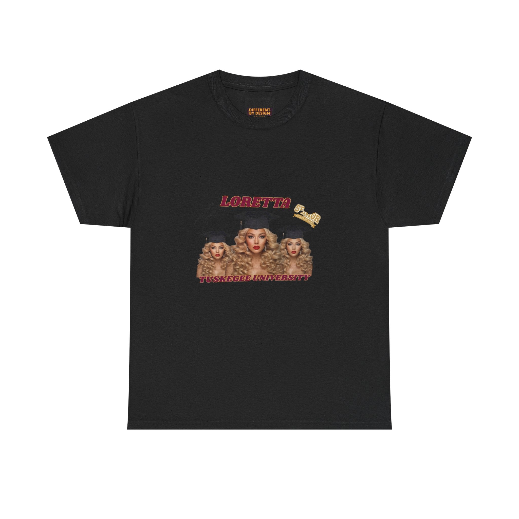 Graduation Portrait Tee — 'Loretta' Trio Graduation Caps Graphic T-Shirt
