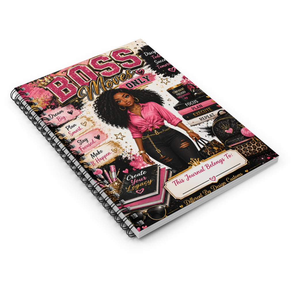 Boss Moves Notebook — ‘Boss Moves Only’ Spiral Ruled Journal for Motivated Women