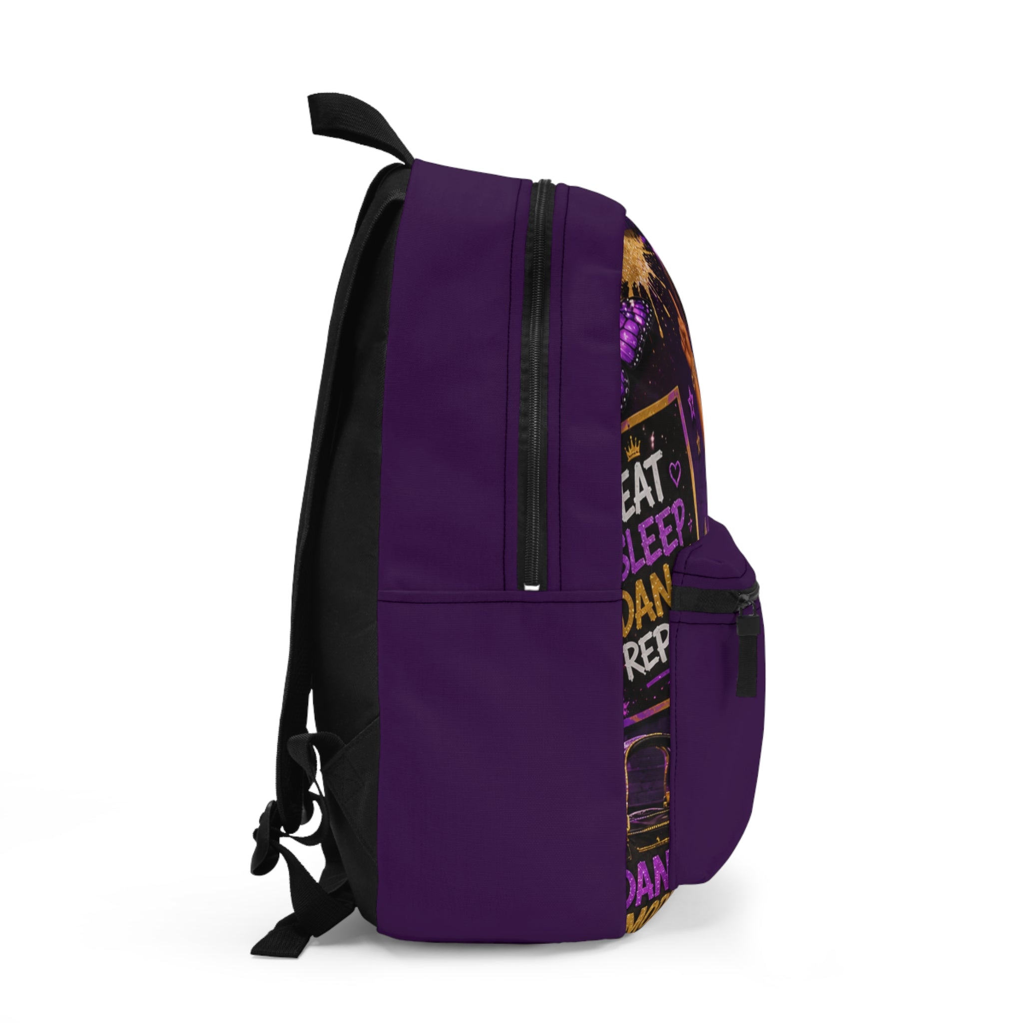 Purple Cute Girl Illustration Backpack — Kids School Bag with Inspirational Design