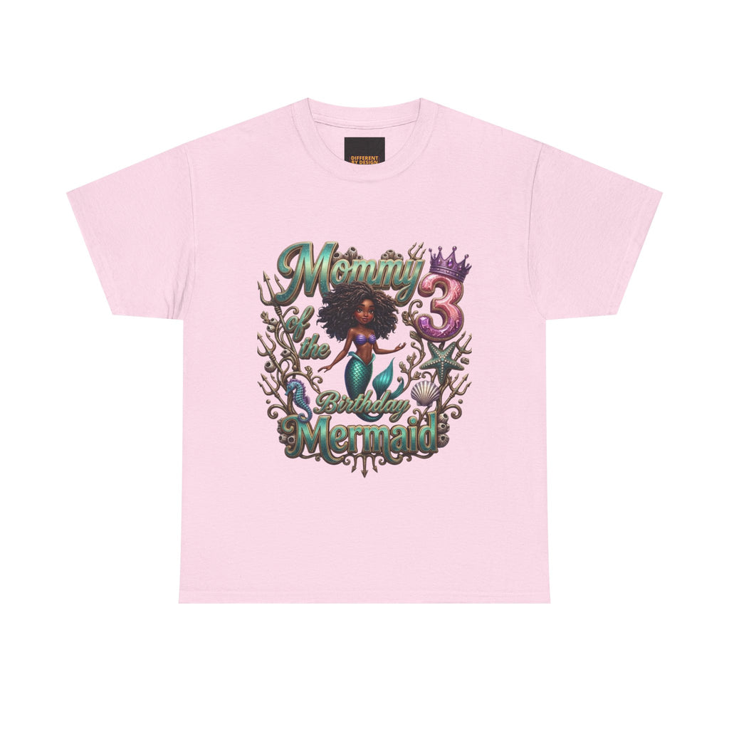 Mermaid 3 Birthday T-Shirt — Cute Afro Mermaid Kids Tee