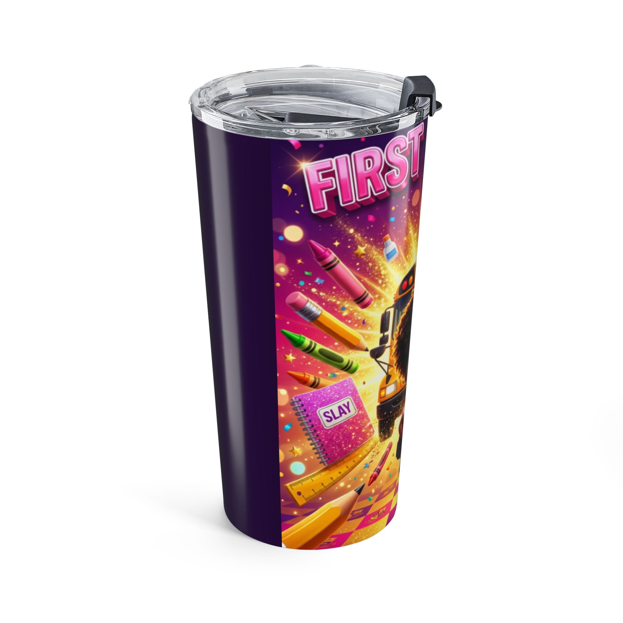 20oz First Day of School Tumbler — Cute School Bus Kids Travel Cup