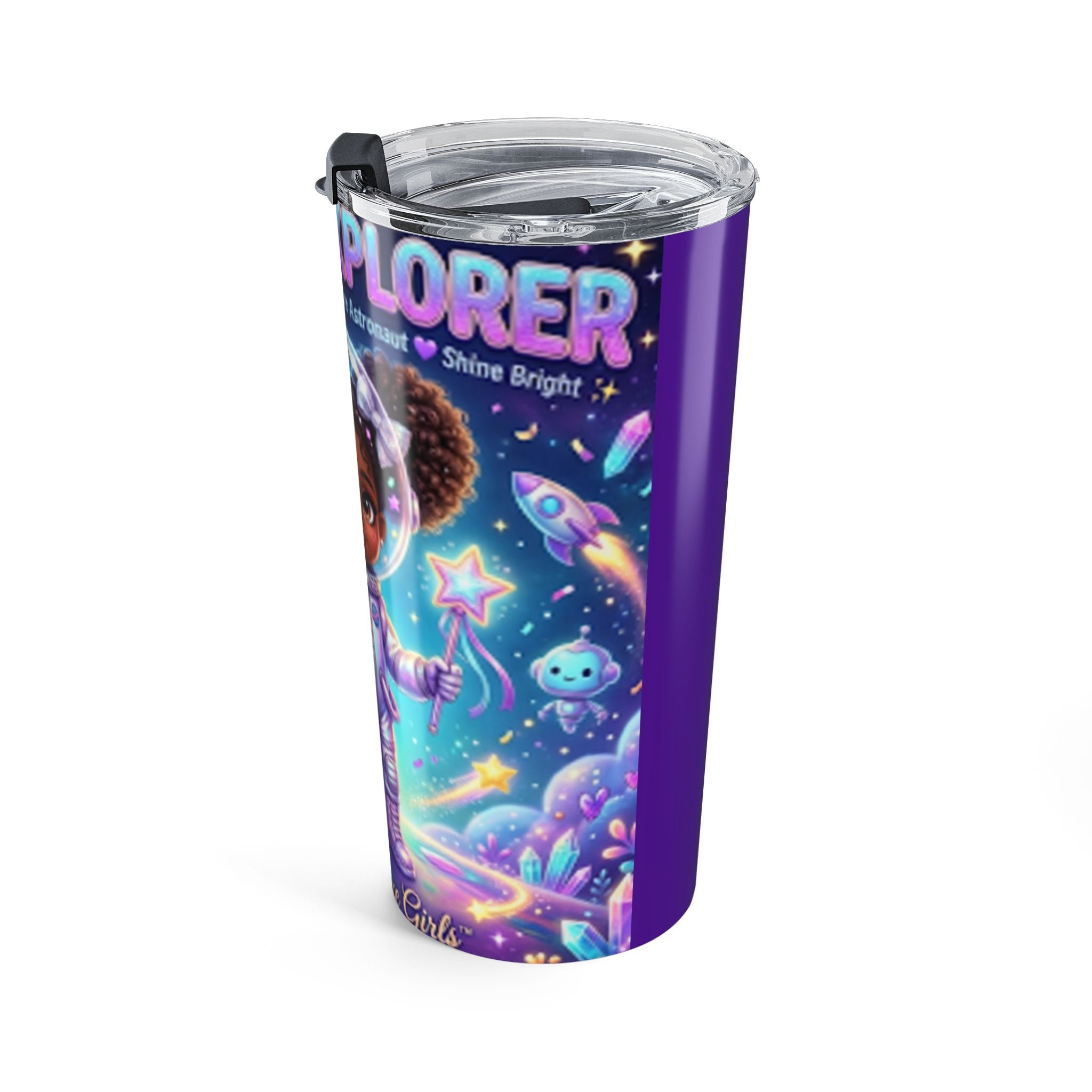 Space Explorer 20oz Tumbler — Cute Black Girl Astronaut Travel Mug