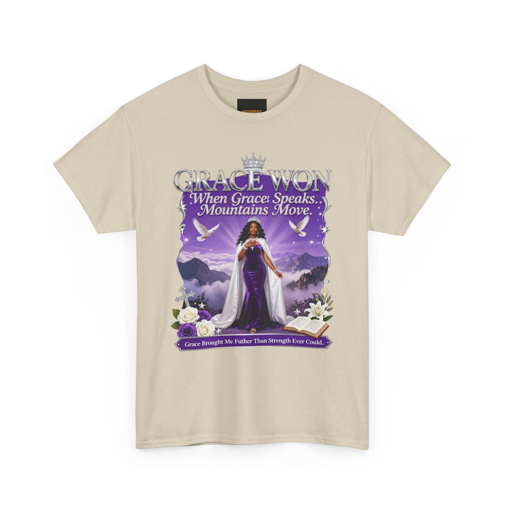 Grace Won 'When Grace Speaks, Mountains Move' Christian T-Shirt — Inspirational Faith Graphic Tee