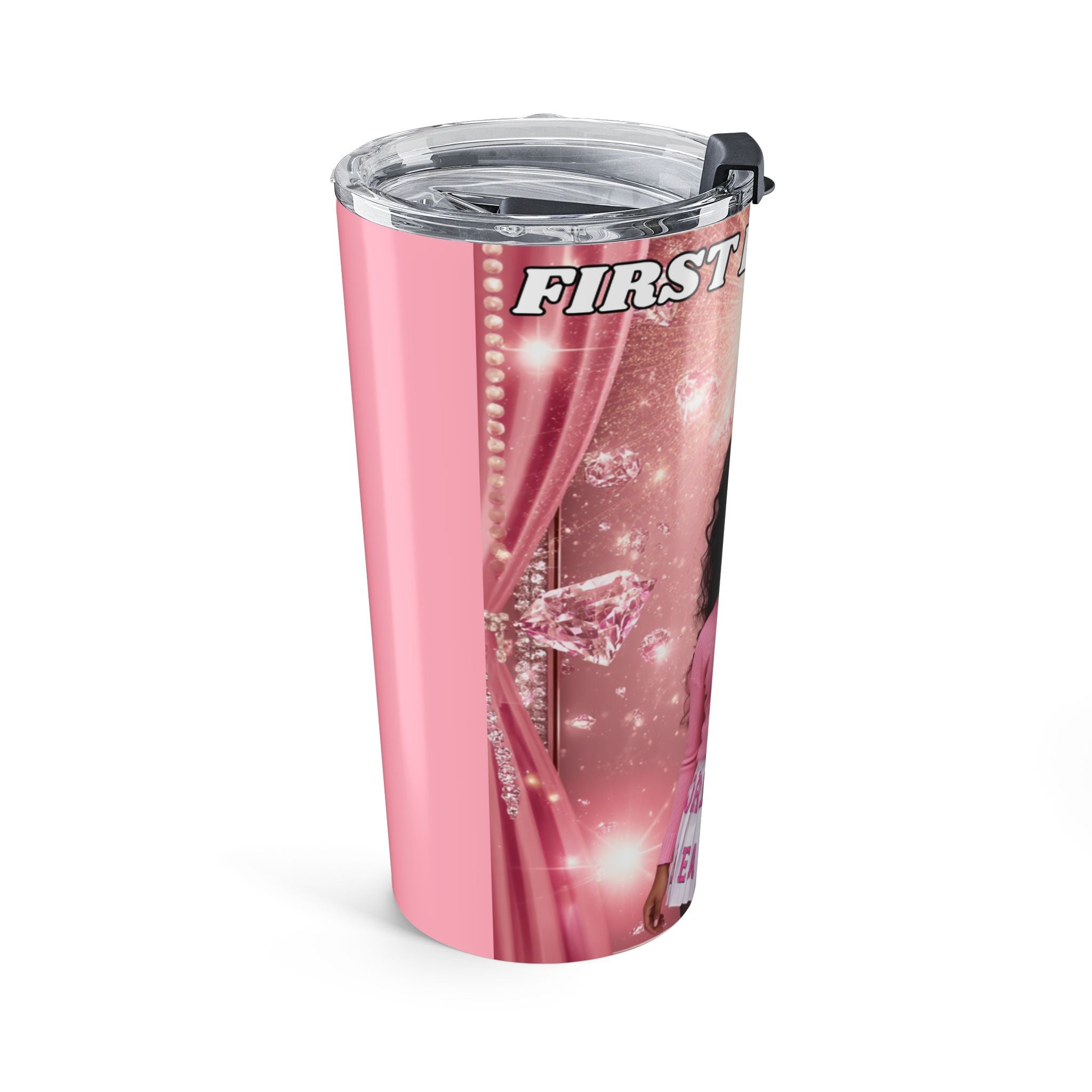 Barbie Pink 20oz Tumbler — First Day Glam Doll Design