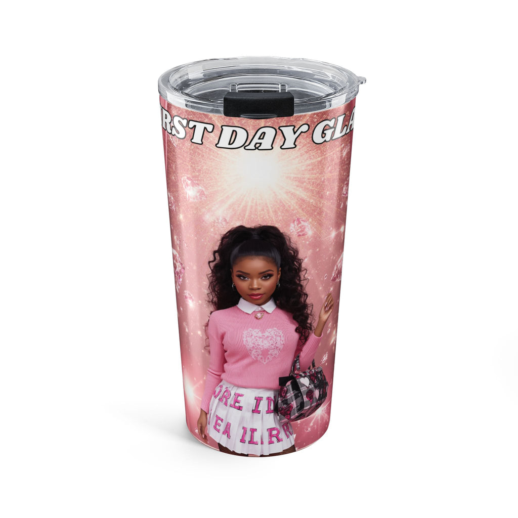Barbie Pink 20oz Tumbler — First Day Glam Doll Design