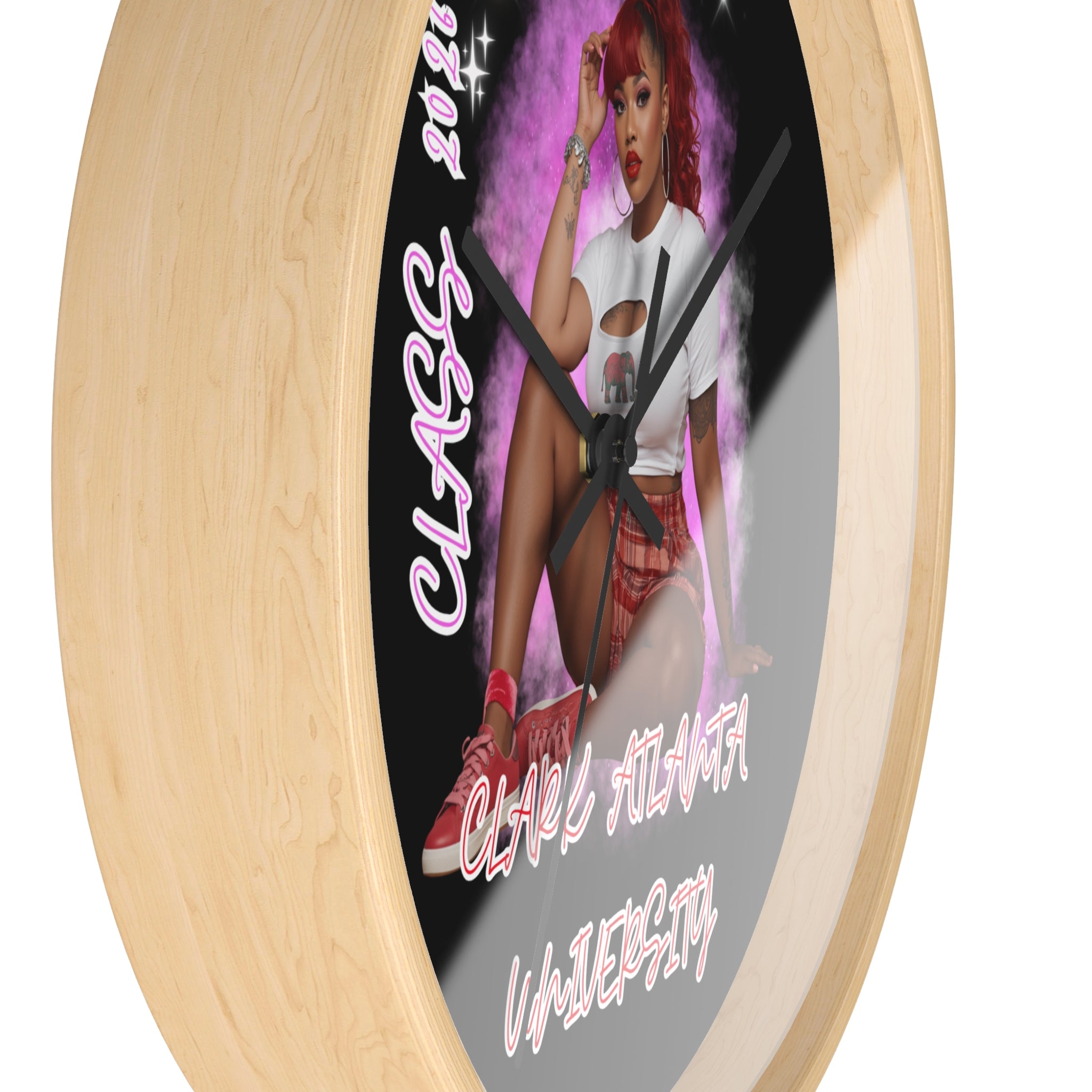 Club Atlanta University Wall Clock — Personalized 'Gina' Pinup Decor