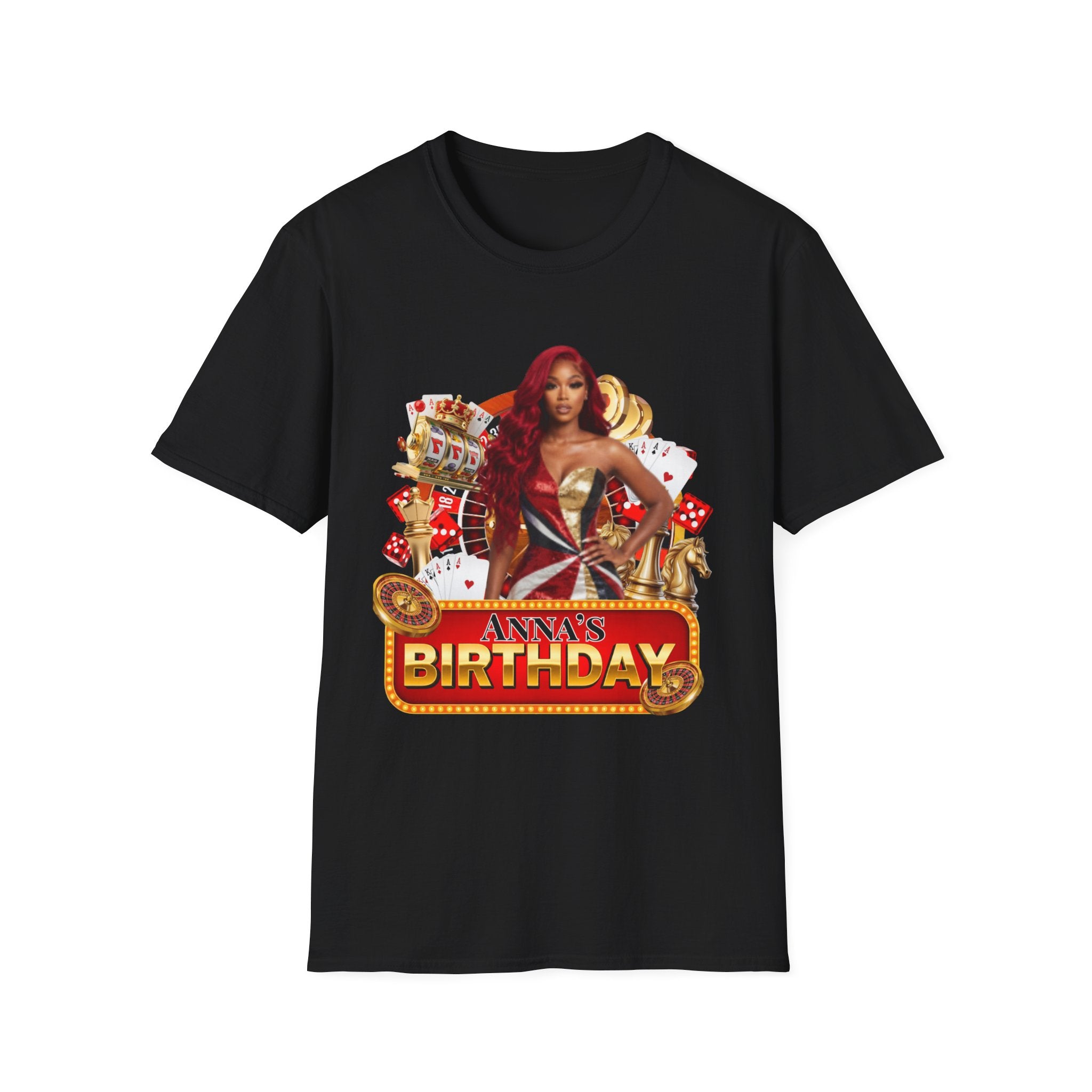 Birthday Glam Tee — Casino Party Graphic T‑Shirt