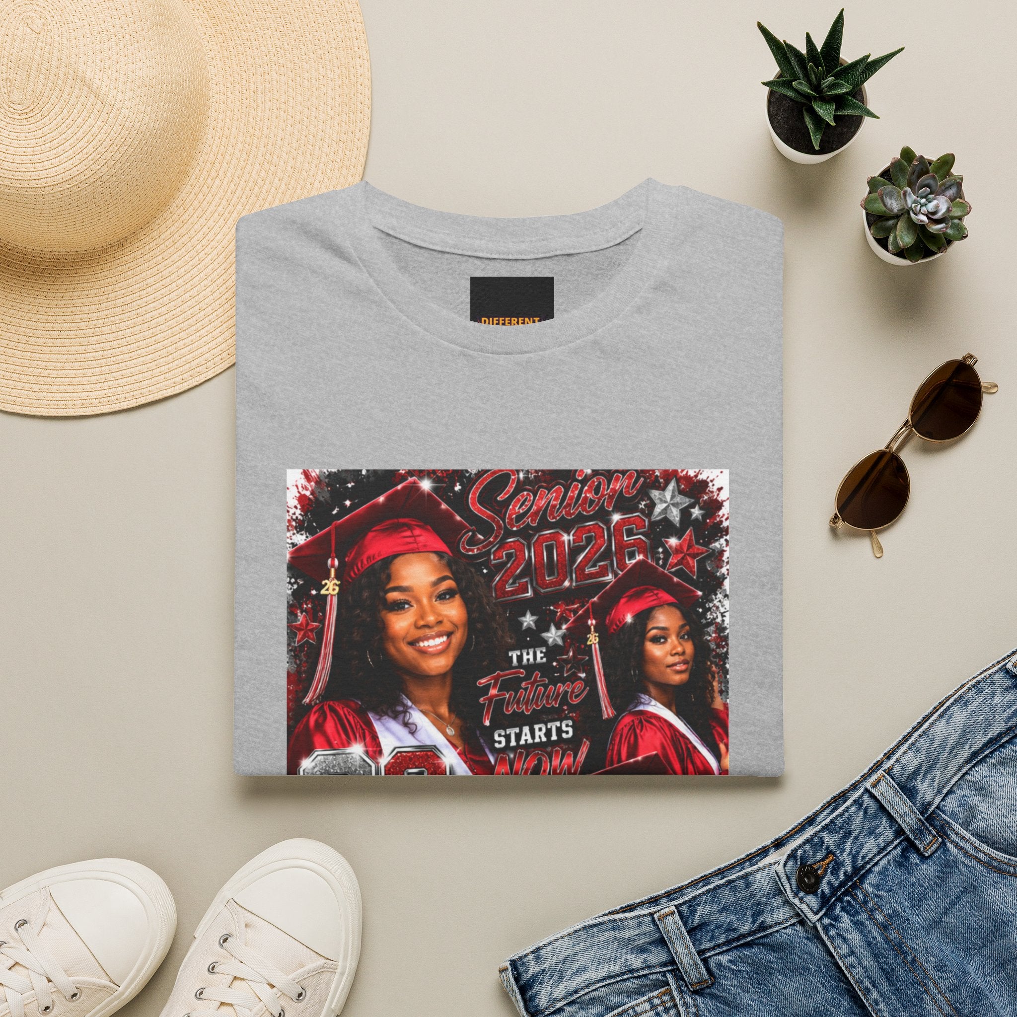 Senior 2026 Graduation T-Shirt — "The Future Starts Now" Cap & Gown Design