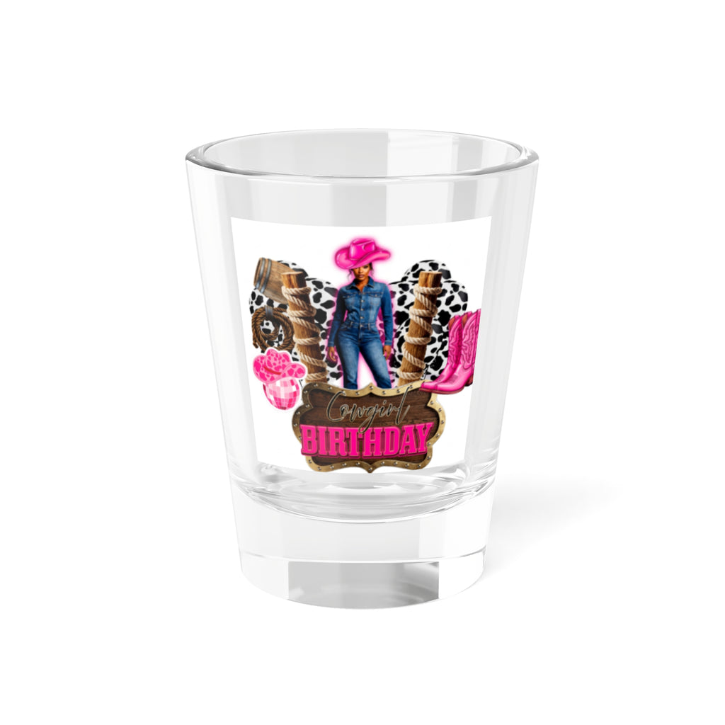 Cowgirl Birthday Shot Glass — Pink Western 1.5oz Party Favor