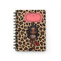 Leopard Chic Spiral Journal — Cute Black Girl Character Notebook