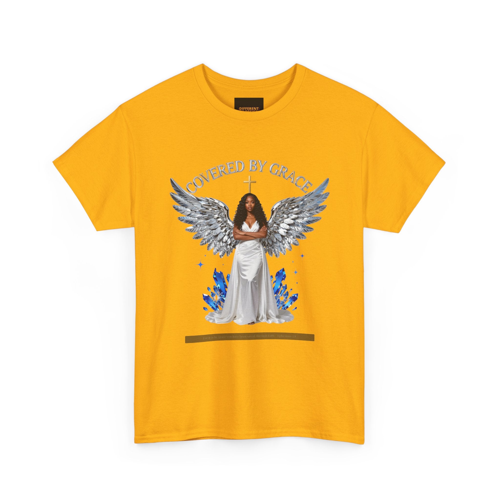 Covered by Grace Angel Tee — Christian Inspirational Women’s T-Shirt